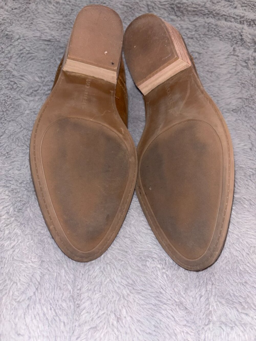 Lucky Brand Fausst Cognac Brown Leather Ankle Booties 8M - Picture 7 of 9